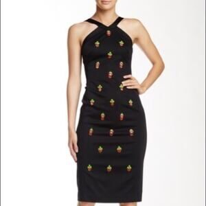 Anthropologie Shoshanna Midnight Mitchell Jewel Bead Embellished Midi Dress